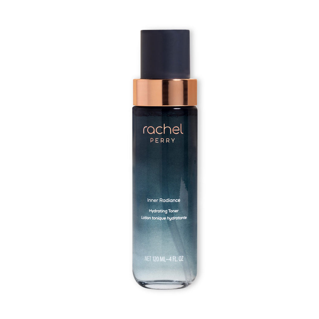 natural hydrating toner by rachel perry skincare bottle labeled inner radiance on a white background