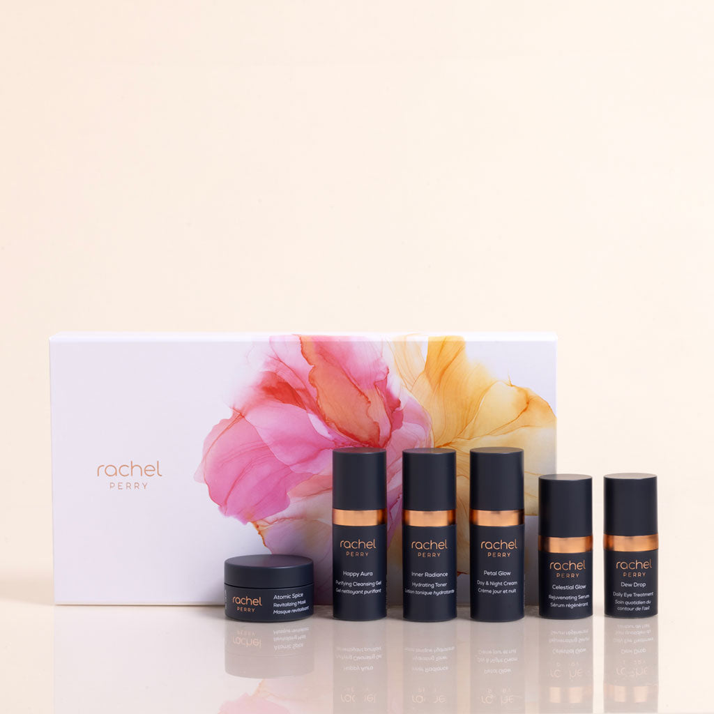 natural clean beauty gift set by rachel perry skincare on a light background